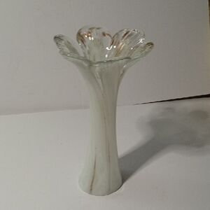 Murano Vintage Swung Glass Vase with Fluted Design